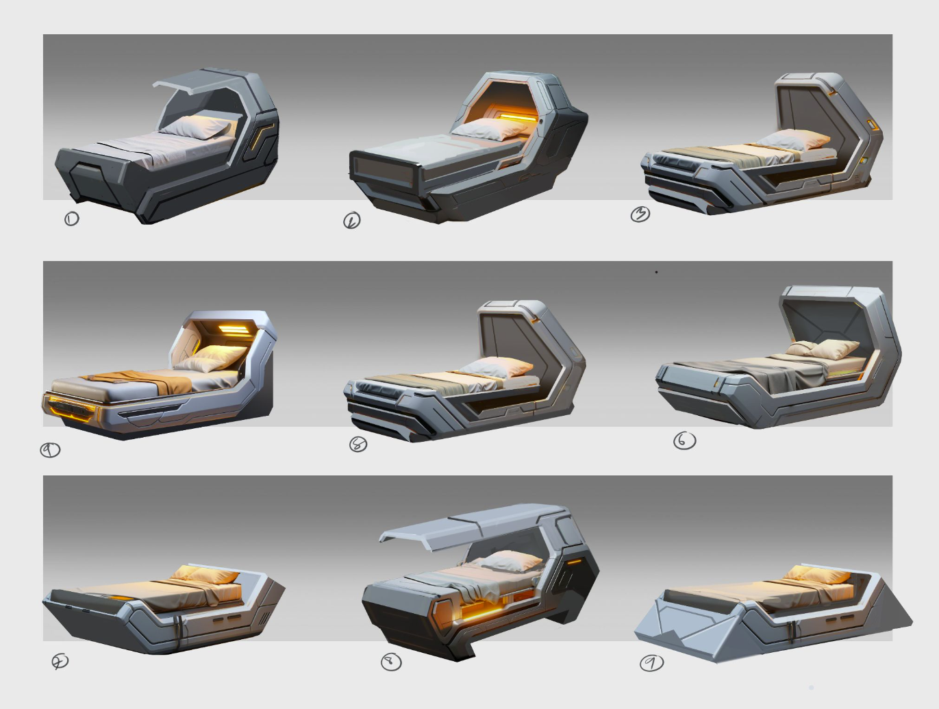 Some of Jonathan's bed concepts.